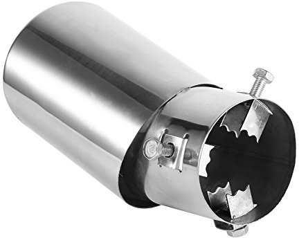 auspuffblende doppelrohr + Auto-Auspuffspitze 1 Stk. Universal hinten rundes Chrom Edelstahl Auto Auspuff Schalldämpfer Endrohr Endrohr