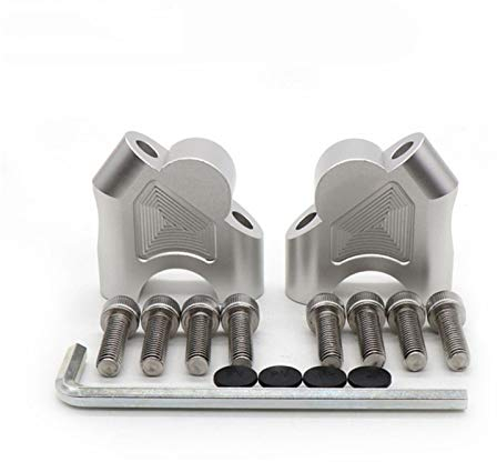 VSKTE Motorradlenker-Erhöhung, Höhenadapter, passend für Suzuki V-Strom DL 1050 XT 1050A 1050XT VStrom DL1050 (Farbe: Silber)