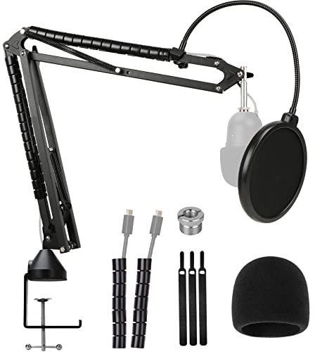 YOUSHARES Mikrofonarm Kompatibel mit Razer Seiren Mini Mikrofon mit Popschutz, Professionelle Mikrofon Boom Arm mit Popfilter für Aufnahme,Podcasting,Voice-Over,Streaming, Heimstudio