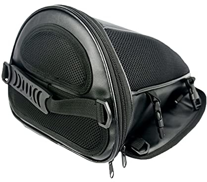 MIGHTYDUTY Motorcycle Tail Bag Backseat PU Leather Motorbike Tank Bag Multifunctional Waterproof for Riding Travel Rear Seat Motorcycle Saddle Bags Black