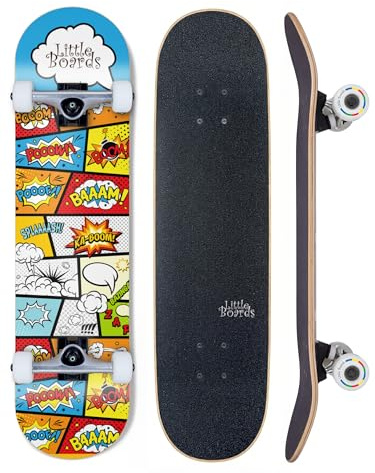 Little Boards Skateboard für Kinder - hochwertiges Komplettboard für Anfänger ab 3 oder 6 Jahren, aus 7 Lagen Ahorn, mit Griptape, Achsen und Urethane Rollen, ABEC 5 Kugellager