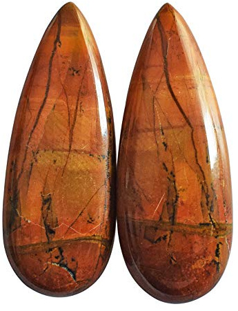 Ravishing Impressions 26 CTW Kaleidoskop Jaspis Cabochon Birnenform Größe 32 x 12 x 3 mm Ohrringe Schmuckherstellung Edelstein klar und ruhig den Geist Stein