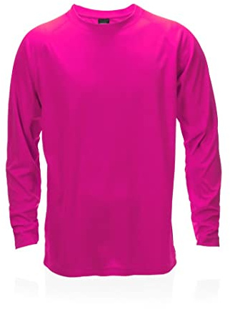 Generico T-Shirt da Uomo per Donna Unisex Maglietta a Maniche Lunghe Maglia Traspirante (Fucsia, L)