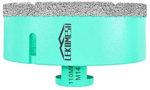 Diamantbohrkrone Fliesenbohrer 110MM Lochsäge - LEKOMESH Für Porzellan Keramik Fliesen Marmor Granit Stein Quarz Vakuumgelötete M14 Gewinde für Winkelschleifer