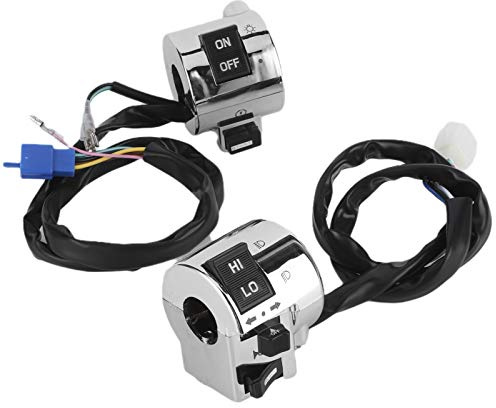 Akozon Paar Motorrad Lenkerschalter, Wasserdicht Blinkerschalter 25mm Handlebar Control Lenker-Bedientaste Universal-Steuertaste Motorradteile Schalter Horn für Blinker Scheinwerfer Hupe