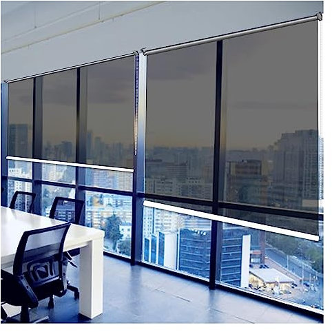 Rollo Verdunklungsrollo Einweg-Spiegel Fenster-Rollläden, Schwarz HD Durchsichtig Sonnenschutz, Wärmereduzierend Sichtschutzfolie Vorhang Für Zuhause Büro Balkon Restaurant ( Size : 120cm x 120cm(47