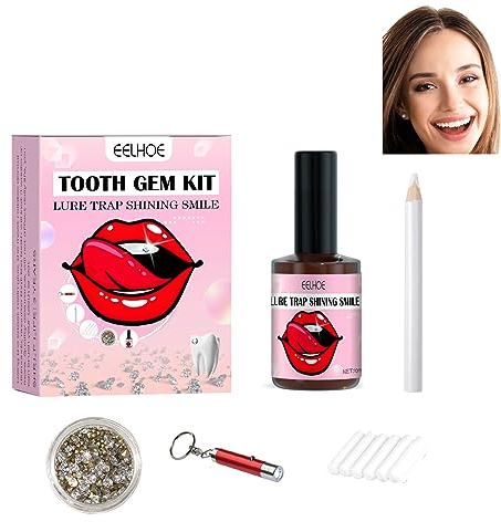 DIY Zahn Edelstein Set, Zahnschmuck Set Mit Kleber Für Zähne, Tooth Gem Kit Mit Kleber, Teeth Gems Kit, Für Reflektierende Zahnverzierungs-Dekoration