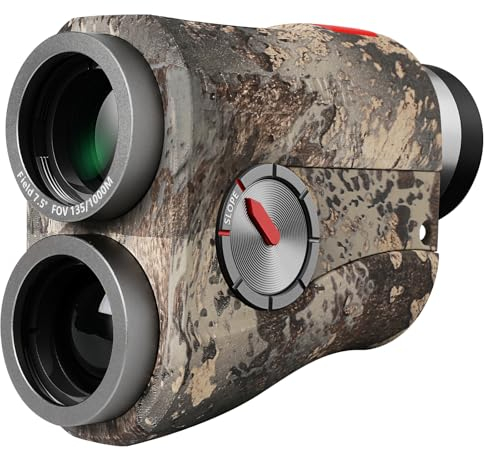 MiLESEEY Laser Entfernungsmesser Jagd Bogenschießen 1000yards/915M，Rotes oder Schwarzes Display, 90% Lichtdurchlässigkeit, Geschwindigkeit Messung, Regen- und Nebelmodus mit 6X Vergrößerung (PFS2H)