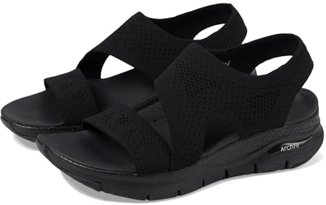 Skechers Cali, Sandalia Mujer,Tejido Negro, 36 EU