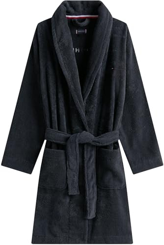Tommy Hilfiger Kinder Unisex Bademantel Towelling Bathrobe mit Taillengürtel