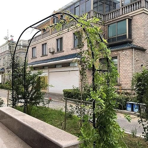 GueTTO Rosenbogen aus Metall Schwarz Verzinkt Hochzeitsbogen Rankhilfe Gartenbogen Rankgitter Rosen Bogen Edelstahl Rankbogen Hochzeit Torbogen,Einfache Montage, mit Sockel,W300*H220cm