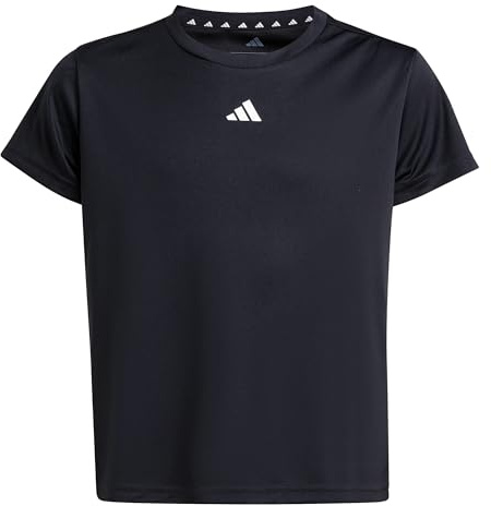 adidas Niñas Train Essentials Regular Fit Logo Training Junior Girls Shirt, Black/White, 13-14 Years