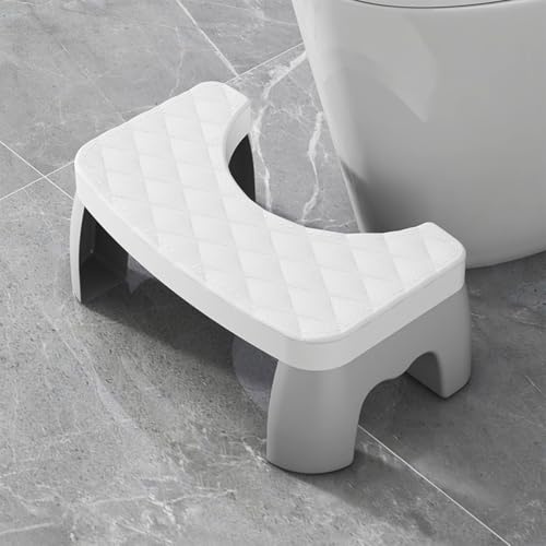Tabouret De Toilette Marche Pied WC pour Adulte Marche Pied Toilette pour Adultes Et Enfant Repose Pied en PP Matériel pour Adopter La Position Squatty AntiConstipation (Blanc)