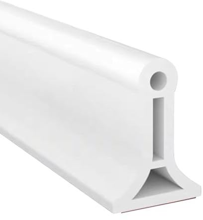 Schwallschutzleiste Dusche Selbstklebend, Höhe erhöhen Faltbare Duschwasserstop, Schwelle Wasser Barriere Wasser Damm für Trocken und Nasstrennung Verwendet (Weiß, 5 m Lang, 5 cm Hoch, 3cm Breit)