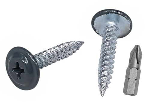 SKIR'CO (50 Stück) Lackierte 4,2 x 25 mm selbstschneidende Holzschrauben, Metallschraube, PH modifizierter Flachrundkopf (Anthrazitgrau RAL 7016)