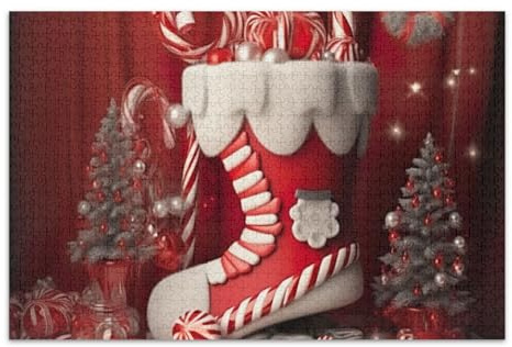 UMIRIKO Christmas Santa Boots Puzzles 1000 Pieces Jigsaw Puzzle, Christmas Santa Boots Puzzle for Adults Kids 21341919