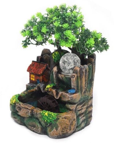 Zimmerbrunnen Tischbrunnen mit Beleuchtung Nebel LED Tischbrunnen Steingarten, Gelegenheiten als Wohnzimmer, Schlafzimmer, Büro, Café usw. aufgestellt Werden