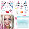 DPKOW Clown Tatuaggi Facciali Halloween Carnevale Costume Accessori Clown Tatuaggi Temporanei Pietre Glitterate Trucco Facciale Clown Halloween Tatuaggio Motto Festa Cosplay Carnevale Accessori