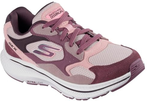 Skechers Baskets Go Run Consistent 2.0 Retro StrideSneaker pour Femme, Bordure Rose en Daim Mauve, 38 EU