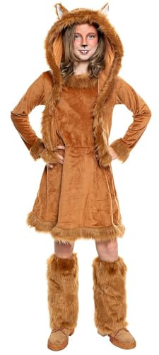Maskworld Süßer Fuchs flauschiges Kinderkostüm - rotbraun - Kindergröße 158-164 - Karneval, Halloween & Motto-Party