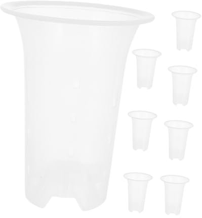 Milisten 8pièces Pots De Fleurs Transparente Plastique Lot de Pots Respirants pour Orchidées Et Plantes avec Drainage Optimal pour Intérieur Et Extérieur