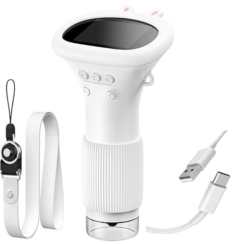 Microscope portable pour enfants avec écran de 2,0 et lumières LED - Zoom 1000x - Mini microscope numérique - Cadeau d'anniversaire pour enfants à partir de 3 ans - Blanc
