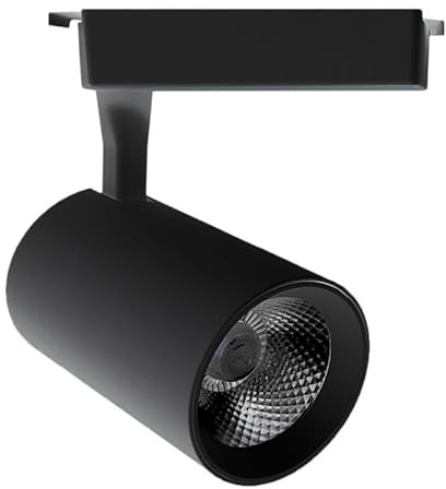 FactorLED Foco LED 30W para Carril Monofásico 48º, Orientable, Gran luminosidad 3900Lm, Tecnología CCT, Luz Cálida-Blanca Seleccionable, Focos Techo Iluminación Comercial y Tiendas (Negro)