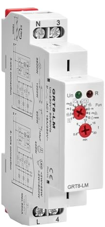 Jadeshay Minutero Escalera, GRT8-LM Temporizador 230V Interruptor de Temporizador de luz de Escalera con 0,5-20 min, riel DIN para Iluminación de Pasillos, Escaleras y Zonas de Paso en Edificios