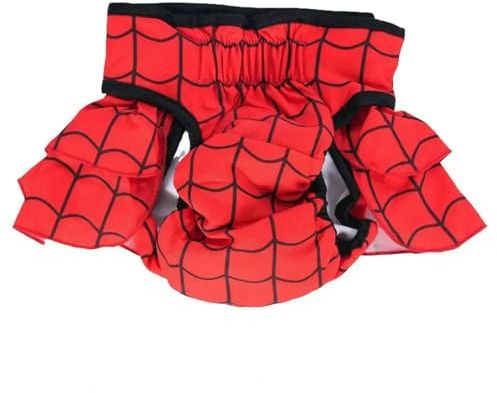 YYDPYZBD Pannolini per Cani Femmina Pantaloni Femminili Biancheria Intima Mestruazione Cuccioli Lavabili Pannolino Igienico Eccitante Urinazione Mutanze-Rosso-m