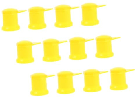 BUGUUYO Indicatori Dado Mozzo Ruota Auto Camion Diametro 33 Mm, Set 12 Copridadi Gialli Ad Alta Visibilità, Indicatori Sicurezza Dadi Allentati Resistenti Intemperie Per Monitoraggio Pneumatici