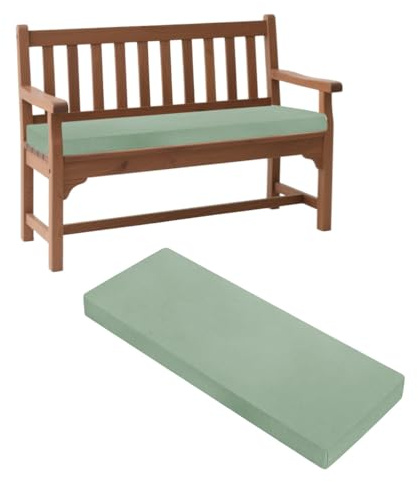 Generico Cuscino per Panca da Giardino, Cuscini per Panca da Esterno/Interno 2/3 Posti, Antiscivolo, Resistente Cuscino per Panca per Patio Veranda Altalene O Sedute da Finestra,Verde,140x35x5cm