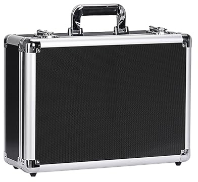 Aufbewahrungsbox Aluminium Werkzeugkoffer Mit Schaumstoff Inlay Tragbare Alu-Box Für Werkzeug, Elektronik Zubehör Robuster Alukoffer Mit Griff, Ideal Für Werkzeuge, Messgeräte, Fotoequipment