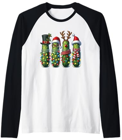 Lumières de Noël Amusantes en Forme de Cactus Manche Raglan
