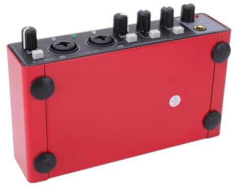 Luocute USB C Interface, 24 Bit 192kHz Professional Recording Sound Card with Dual XLR TS Inputs and Transparent Preamp, Computer Recording Interfaces for PC Guitar (Red)