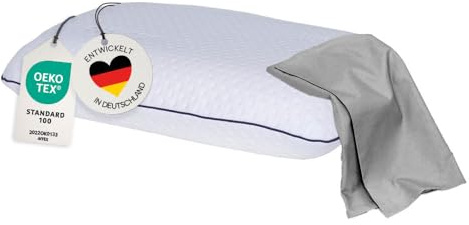 Reisekissen Memory Foam, kleines ergonomisches Reise Nackenkissen 40x25x10 | für Reisen im Flugzeug, Auto, Zug, Hotel & Camping, Reisekissen Nackenstütze, aufrollbar, orthopädisch