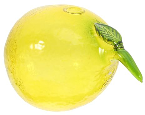 TOYANDONA Lemon Shaped Glass Flower Vase Small Fruit Shaped Decor Vase for Home Office Farmhouse Decoration