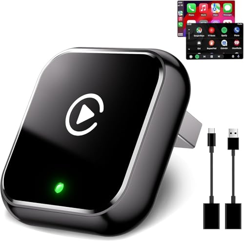 2-in-1 CarPlay Wireless Adapter,Kabelgebunden zu drahtlos,Plug & Play,Bluetooth 5.3 und Wi-Fi 6, verzögerungsfrei, automatische Verbindung