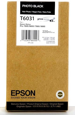 Epson Tintenpatrone Photo Black T603100 220 ml – Ink Cartridges (Photo Black, Stylus Pro 7880/9880/7800/9800, Inkjet)
