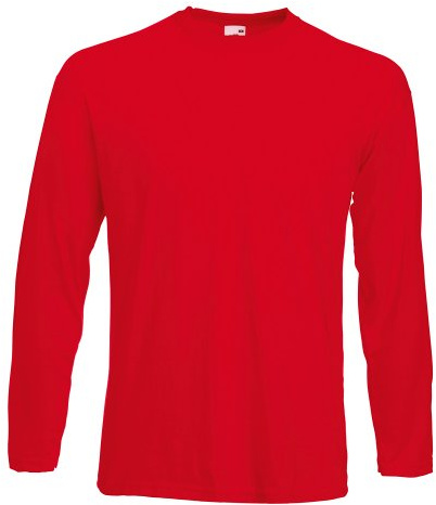 LANGARM T-SHIRT FRUIT OF THE LOOM S M L XL XXL L,Rot