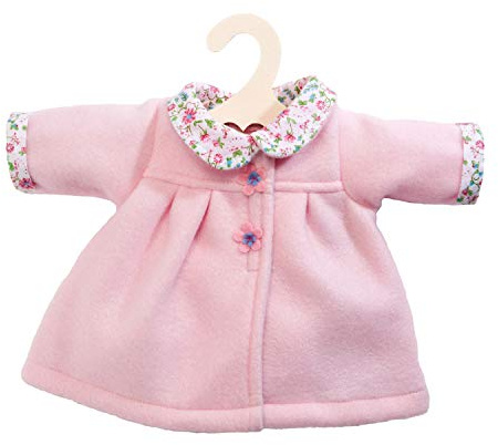 Heless 1277 – kappa för dockor med blommig rund krage, rosa, storlek 28–35 cm