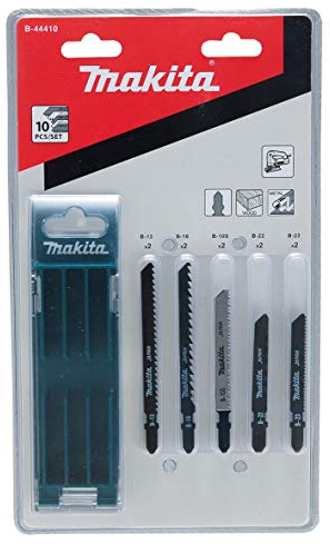 Makita B-44410 Stichsägeblatt-Set A 10-teilig mit Aufbewahrungsbox, ideal für Schnitte in Holz, Metall und Kunststoff