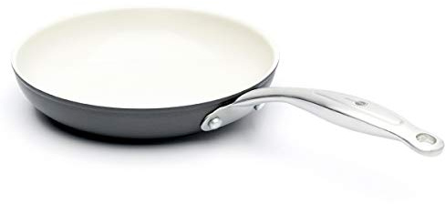GreenPan Frying Pan, Non Stick, Toxin Free Ceramic Pan - Induction & Oven Safe Cookware - 20 cm, Black & Cream