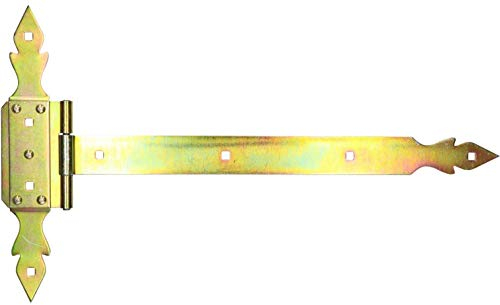 KOTARBAU® Kreuzgehänge 500 mm Ladenband Scharnier Band Platte Baubeschlag Torbeschlag Holzverbindung Werfgehänge T-Band T-Scharnier Verzinkt Dekorativ