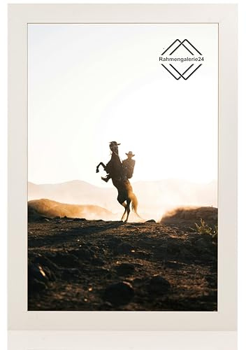 Cadre photo à accrocher - En MDF - 80 x 100 cm - Blanc - 40 tailles différentes - Sélectionnables - Sans passe-partout - Aliyah