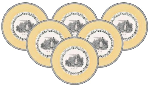 Villeroy & Boch Audun Chasse Brotteller, Premium Porzellan, 16 cm, 6er Set