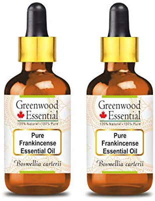 Greenwood Essential Naturreine Ätherisches Weihrauchöl (Boswellia carterii) mit Glas Tropfer Dampfdestilliert 100ml X 2 (6.76 oz)