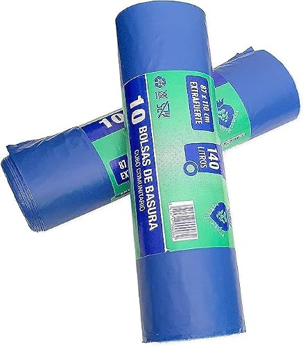 ACESA - Bolsa De Basura Azul Industrial 87x110 Galga 200 Extrafuerte Rollo 10 bolsas (10)