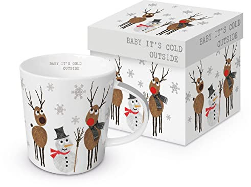 PPD Tasse Becher Porzellan Rentiere Elch Henkelbecher Geschenk