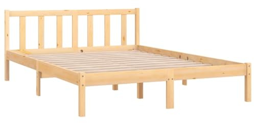 vidaXL Kiefer Massivholzbett Bettgestell Bett Holzbett Doppelbett Futonbett Bettrahmen Schlafzimmerbett Schlafzimmermöbel 140x200cm