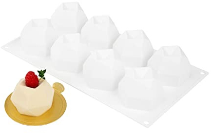Restaurantware Pastry Tek Silicone Diamond Sphere Baking Mold - 8-Compartment - 1 count box